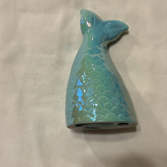 Rae Dunn Mermaid Tail turquoise "beach vibes" accent piece - Picture 1 of 8